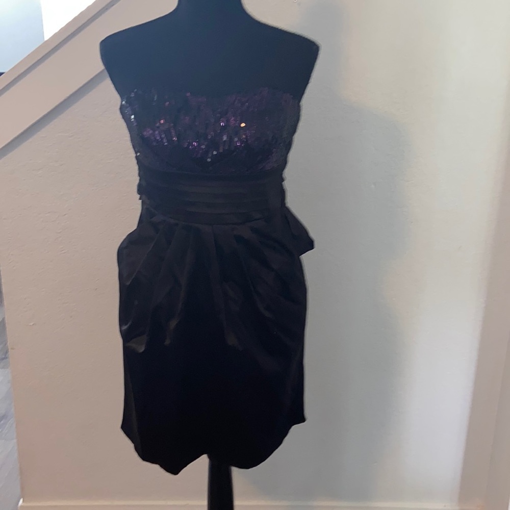 Purple sequin top/ black dress
